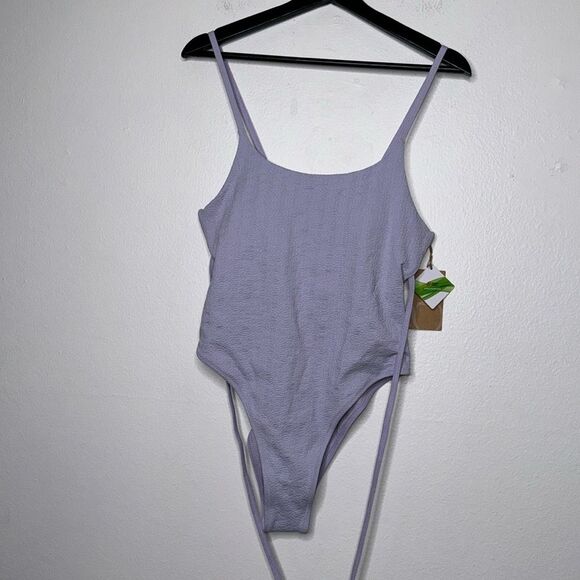 BERLOOK Textured Tie One-Piece Swimsuit Size Large - Picture 3 of 10